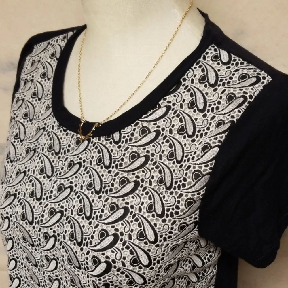 J. Crew paisley eyelet top